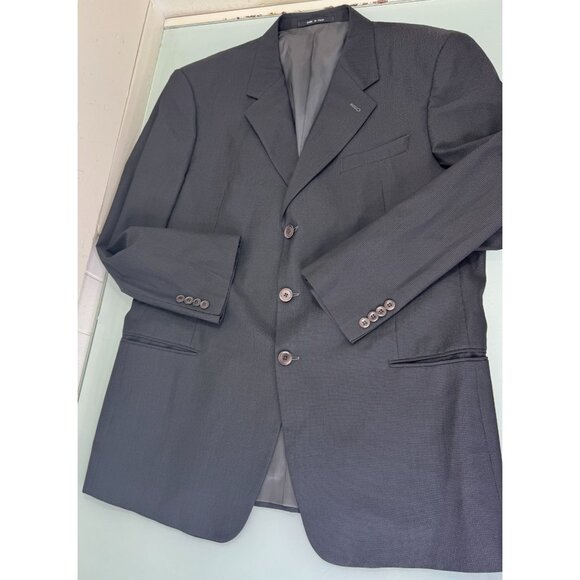 Armani Collezioni Mens 2 Piece Suit 46L Blazer 40X30 Pants Black 3 Button - Picture 2 of 16